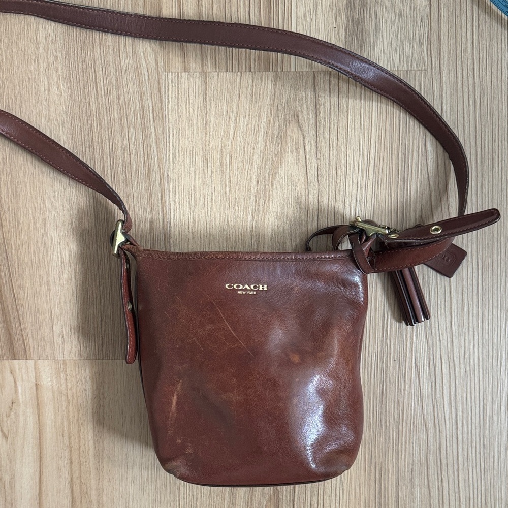 Coach Rich Brown Leather Crossbody Bag